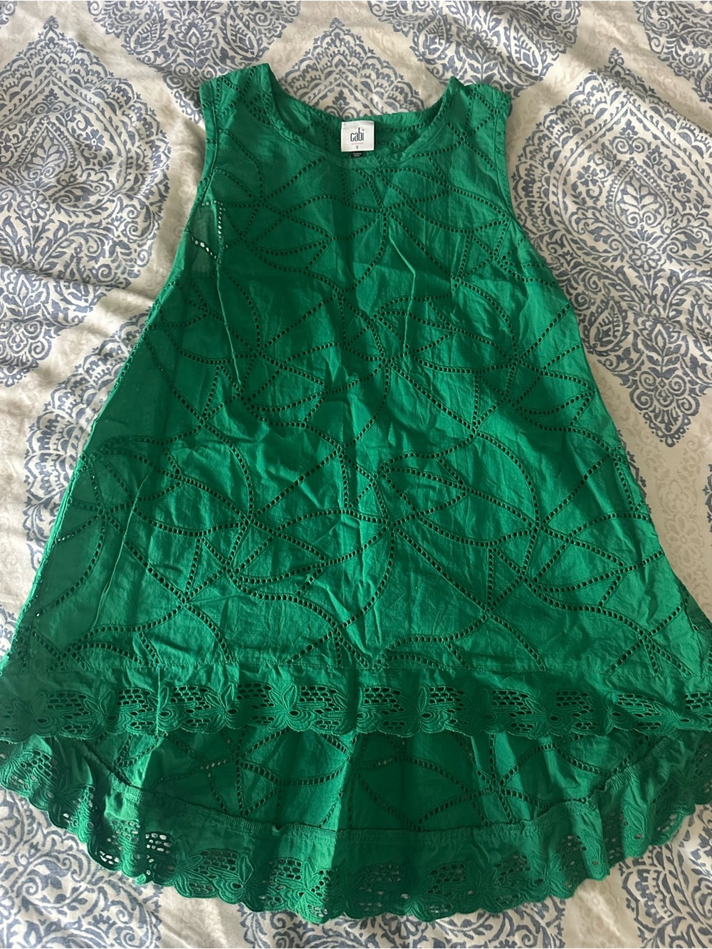 CAbi Green Eyelet Tunic Dress